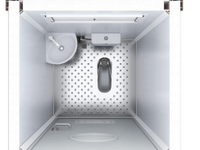 LESEN Container Prefabbricato in Acciaio con Pannelli Sandwich Traspiranti, Design Moderno, Bagno Portatile per Esterni