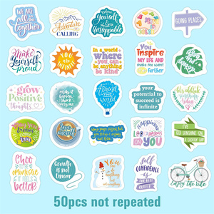 50 Uds. De pegatinas de texto inspirador con frases en inglés, grafiti decorativo personalizado, calcomanías de pared holográficas y a prueba de agua - Product Image 3