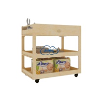 Table à langer mobile en bois moderne avec étagères de rangement pour l'école et le salon