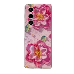 Capa de TPU IMD Ssoft para Samsung 5 Gotas, capa de telefone com flor e luxo, pintura a óleo, moda de luxo, sensível à cor e resistente a quedas