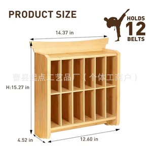 Wooden Taekwondo Belt <b>Rack</b> Two Layer Wall Mounted For Home Gym Use - Product Image 4