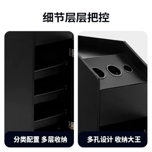 Armoire à outils de coiffure, chariot de rangement mobile multifonctionnel en métal pliable avec 4 roues pour salon de beauté - Product Image 3