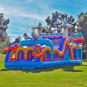 <span class=keywords><strong>Carrera</strong></span> de Obstáculos Inflable para Alquiler en Fiestas, Parque de Aventuras al Aire Libre, Castillo Inflable con Tobogán y Obstáculos - Product Image 4