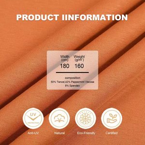 <span class=keywords><strong>Tissu</strong></span> tricoté <span class=keywords><strong>jersey</strong></span> simple ChaoPai 160 GSM, 50 % Tencel, 42 % <span class=keywords><strong>Viscose</strong></span> Menthe Poivrée, 8 % Spandex, résistant aux déchirures, pour vêtements de sport filles et garçons - Product Image 3