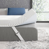 Surmatelas en fibre de bambou et polyester de 4 pouces, taille Queen, soulageant la pression et les douleurs dorsales, antidérapant, amovible et lavable