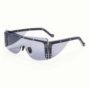 Lunettes de soleil tendance 2020 à verres uniques UV400, demi-montures, surdimensionnées, carrées, pour femmes - Product Image 5