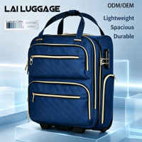 Valise élégante de grande capacité, carrée, en tissu Oxford bleu, dernière collection