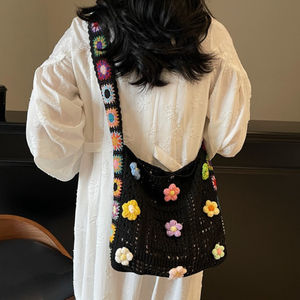 Women Boho <strong>Crochet</strong> Tote <strong>Bag</strong> Floral Knitted <strong>Shopper</strong> Large Capacity Summer Beach Handbag Woven Casual Girls Shoulder <strong>Bag</strong> - Product Image 3