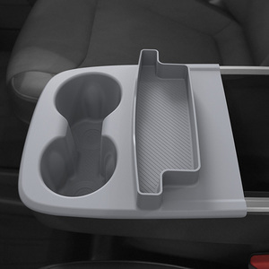 Center <b>Console</b> Cup Holder for Model Y Standard 2026 New Accesorios Para Automovil <b>Black</b> and Grey Easy Clean Washable TPE - Product Image 5