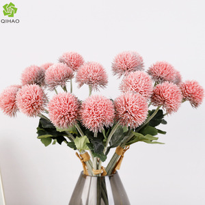 Ramo de Flores de Crisantemo Artificial, 6 Tallos, Bola Rosa Esponjosa, Decoración para el Hogar y Bodas, Plástico de Alta Simulación - Product Image 5