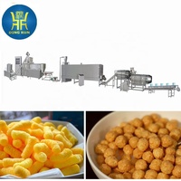 Ligne de production automatique d'extrudeuse de snacks en acier inoxydable à double vis Machine de fabrication d'anneaux de maïs soufflé croustillant