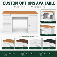 Bureau Moderne de Luxe Blanc, Simplicité et Élégance, en Acier Réglable, Écologique et Durable, Montage Facile, Tiroirs de Rangement, Idéal pour Bureau, École et Chambre