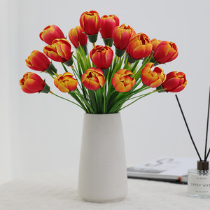 Handmade 6-Head <strong>Tulip</strong> Artificial Bouquet Living Room <strong>Table</strong> Decoration with Cross-Border Arrangements Flower Ornaments - Product Image 2