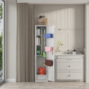 Armoires en acier inoxydable, <span class=keywords><strong>armoire</strong></span> de nettoyage à <span class=keywords><strong>porte</strong></span> simple, <span class=keywords><strong>armoire</strong></span> en métal pour <span class=keywords><strong>balai</strong></span> et serpillière, fournitures de nettoyage pour hôpital, laboratoire - Product Image 3