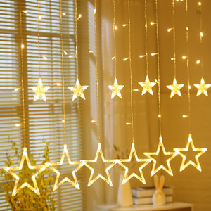 <span class=keywords><strong>LED</strong></span> cascata stringa di luce pentagramma <span class=keywords><strong>tenda</strong></span> stella per la decorazione del Festival per il natale IP44 valutato - Product Image 1