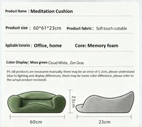 Coussin de yoga et de méditation en mousse à mémoire de forme - Ergonomique, non pliable, antidérapant, coutures écologiques, lavable