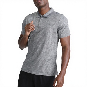 Chemise de golf pour homme en coton tricoté 100% uni de haute qualité, anti-plis, à manches courtes, grande taille, avec logo personnalisé - Product Image 3