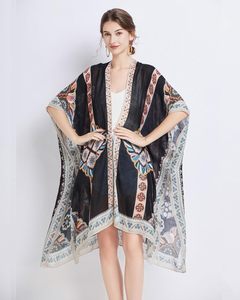 <span class=keywords><strong>Kimono</strong></span> de plage léopard en mousseline pour <span class=keywords><strong>femme</strong></span> 2026 - Style bohème léger pour l'été - Product Image 4