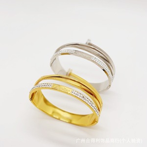 <strong>Cartier</strong>-style nail <strong>bracelet</strong>, classic double-layer and triple-layer <strong>bracelet</strong> with mud diamonds, instant delivery from the jewelry - Product Image 2