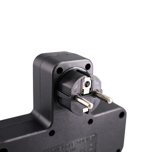 Venta Caliente <span class=keywords><strong>de</strong></span> Fábrica, Enchufe <span class=keywords><strong>de</strong></span> Pared Industrial Negro Estándar Europeo, <span class=keywords><strong>Regleta</strong></span> <span class=keywords><strong>de</strong></span> Alimentación con Luz LED <span class=keywords><strong>5</strong></span> en 1, 2 Puertos USB y 1 Tipo-C - Product Image 4