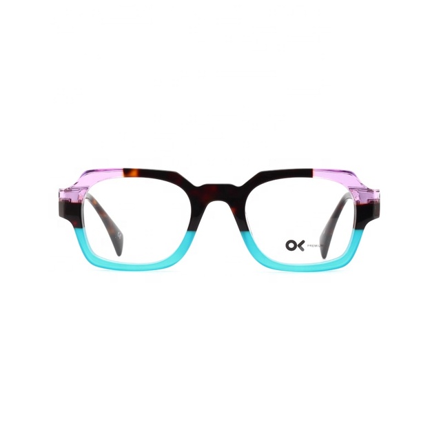 2025 Branded Designer Luxury Lamination Design Men Square Acetate Full-Rim Durable Lightweight Optical Reading Eyeglasses Frame