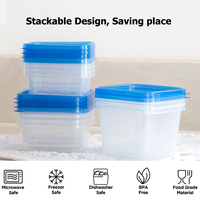 Contenants de stockage alimentaire en plastique PP sans BPA, empilables au micro-ondes, avec couvercles à visser moulés par injection - Gain de place, compatibles lave-vaisselle