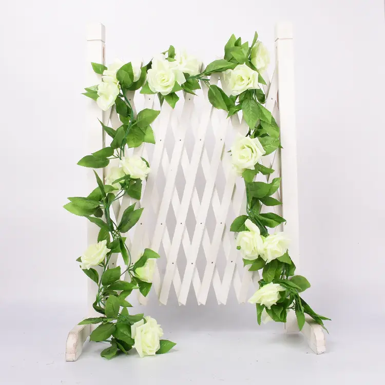 Guirnalda de hiedra de Rosa falsa Multicolor, flores artificiales colgantes, guirnalda de hiedra para arco de boda, decoración de fondo de jardín