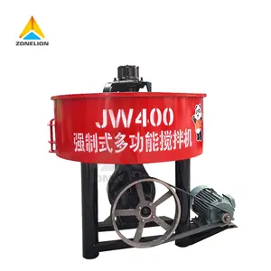 Construction equipment portable diesel flat mouth concrete pan mixer for sand electric cement mixing machine