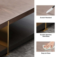 Nouvelles tables basses carrées 2026 pour salon, ensemble de tables basses en métal noir et doré pour mobilier de salon