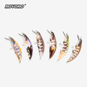 เหยื่อปลอม ROVORO Tackle ขนาด 52 มม. น้ำหนัก 3.8 กรัม ทำด้วยมือจากไม้บัลซา สำหรับตก<span class=keywords><strong>ปลา</strong></span>แซลมอน <span class=keywords><strong>ปลา</strong></span>เทราต์ ปรับแต่งได้ - Product Image 6