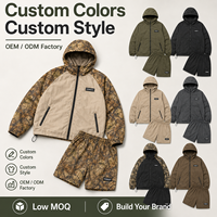 Ensemble veste et short en nylon IKDEER avec impression numérique personnalisée, fermeture éclair, léger, style vintage, survêtement en polyester, streetwear