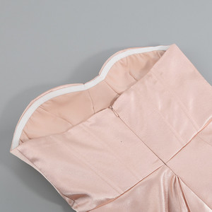 A5013 Wholesale Champagne <strong>Gold</strong> Bandeau Off Shoulder Sleeveless Summer <strong>Clothes</strong> for Women Dress - Product Image 6