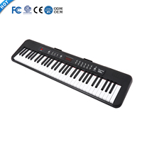 Full Size Red Beginner 61-Key Electronic Keyboard Piano with Built-In Speaker and Portable Design