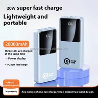 Batterie externe ultra-fine 20000mAh, charge rapide 22.5W PD, technologie GaN, écran LED, Li-polymère, double USB Type-C pour iPhone