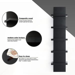 Wall Mounted <b>Floating</b> Shelf 5 Tier Multi Layer Storage Rack For Living Room Bedroom Decorative Shelf - Product Image 3