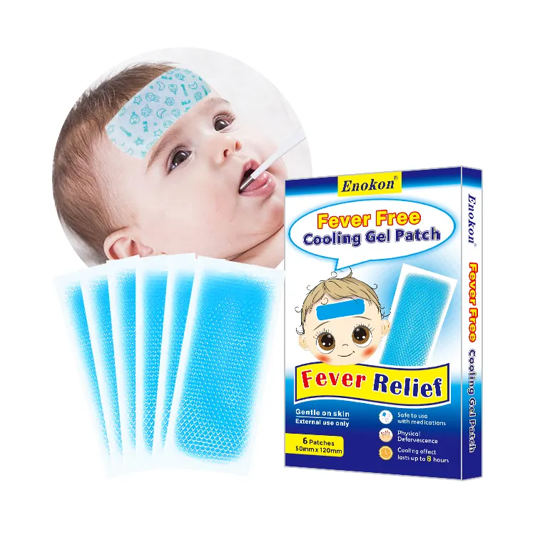 Factory OEM Hot Sale Babycare Cooling Gel Fever Patch Reduce Hydrogel Fever Patch