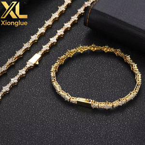 European American 6.5mm Spring Zircon Tennis Bracelet Cross-Border Fine Chain Link Jewelry for <b>Men</b> Women Personalities - Product Image 1