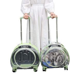 Cápsula Espacial Transparente de Acrílico, Transportín para Mascotas (Perros y Gatos) de Gran Capacidad, Portátil, Transpirable, con Ruedas, para Viajes al Aire Libre - Product Image 1