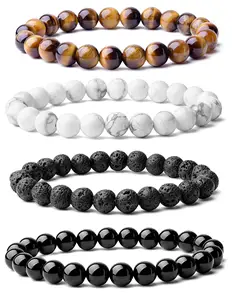 Spiritual Natural Crystal Stone Amethyst Rose Quartz Turquoise Onyx Agate Beads6mm 8mm 10mm Round Crystal Beads Bracelet