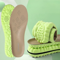 Semelles intérieures sport 4D Cloud en cuir PU premium, respirantes, épaisses, à haute élasticité, absorbant les chocs, avec soutien de la voûte plantaire