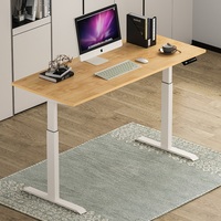 Bureau électrique bon marché Bureau à moteur unique assis et debout Tables élévatrices d'ordinateur Cadre blanc Hauteur réglable