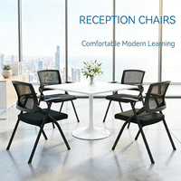 Chaise de formation pliable en tissu avec structure métallique moderne, empilable, pour salles de conférence, réunions et écoles