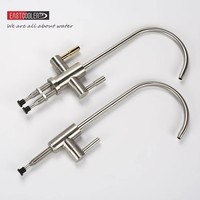 Robinet de filtre à eau potable RO FCTS02 1/4'' en acier inoxydable brossé, finition classique moderne, pour évier de cuisine à osmose inverse double