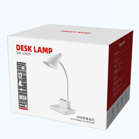 Lampe de bureau LED USB rechargeable moderne personnalisée avec contrôle tactile, intensité réglable et pliable pour le bureau et le salon