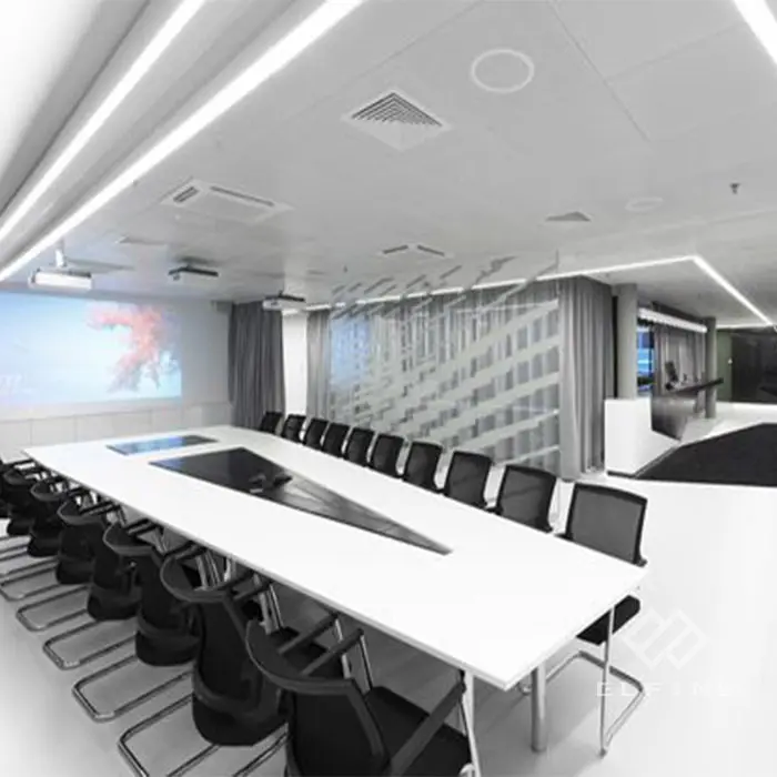 مجلس الإدارة أثاث المكاتب الفاخرة كبيرة الحجم الصلبة سطح طاولة اجتماعات