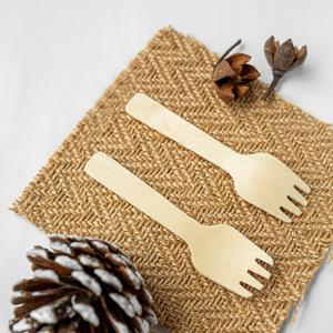 Mini Tenedores de Madera de 95 mm, Magnolia Conifera, Desechables, Ecológicos, Biodegradables, para Degustación de Postres - Product Image 1