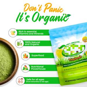 Poudre de graines d'herbe d'<span class=keywords><strong>orge</strong></span> 100% biologique 80g – Pack d'essai sans <span class=keywords><strong>sucre</strong></span> ajouté, végétalien, superaliment pur, complément détoxifiant et digestif de qualité alimentaire - Product Image 1