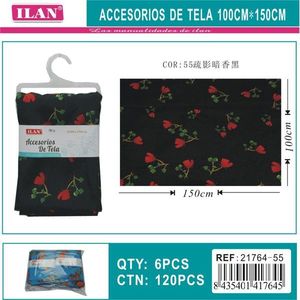 Accessorio in Tessuto Ilan 100Cm X 150Cm Floreale Nero per Decorazione d'Interni - Product Image 3