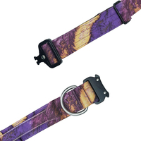 Collar táctico de nailon para perros con estampado de transferencia de calor personalizado, collar para perros con hebilla metálica premium para perros medianos y grandes, acero inoxidable D