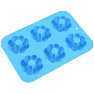 Molde de silicone resistente ao calor para bolos, bolinho circular para pudim, macaron, donut e bolo, com decoração